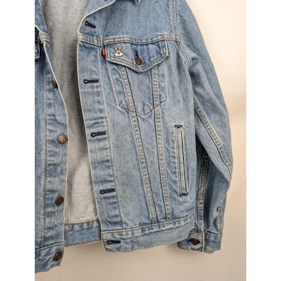 Vtg 80s Levis 71506-0216 Blue Denim Trucker Jean Jacket Light Wash Mens 40L USA - Picture 4 of 9